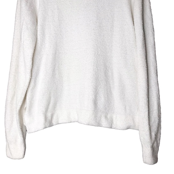 Large Winter White Knix Cozzzy Crew Top Pullover Fuzzy Shirt Lounge Plush - Picture 12 of 14